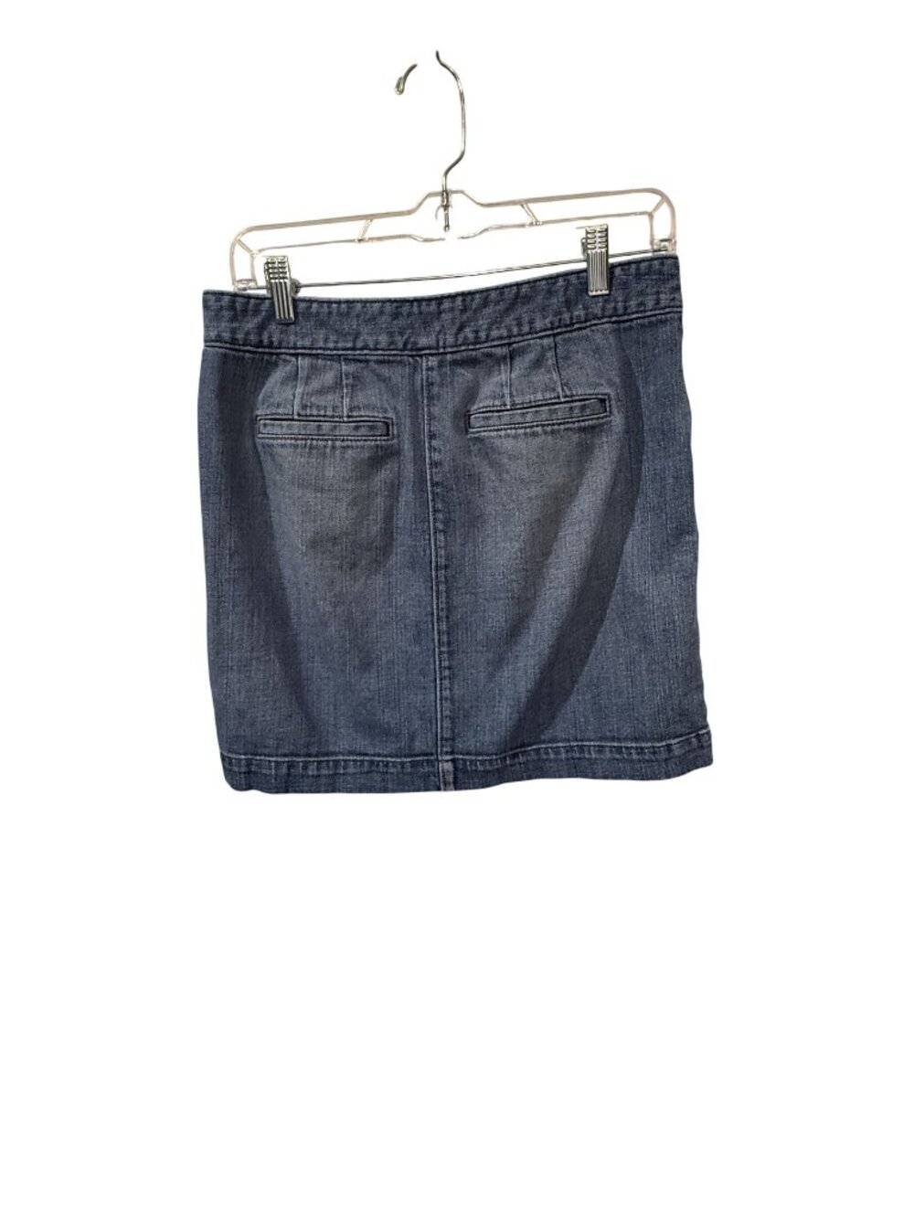 Ann Taylor Loft Womens Blue Denim Mini Skirt W/ Front & Back Pockets Size 6